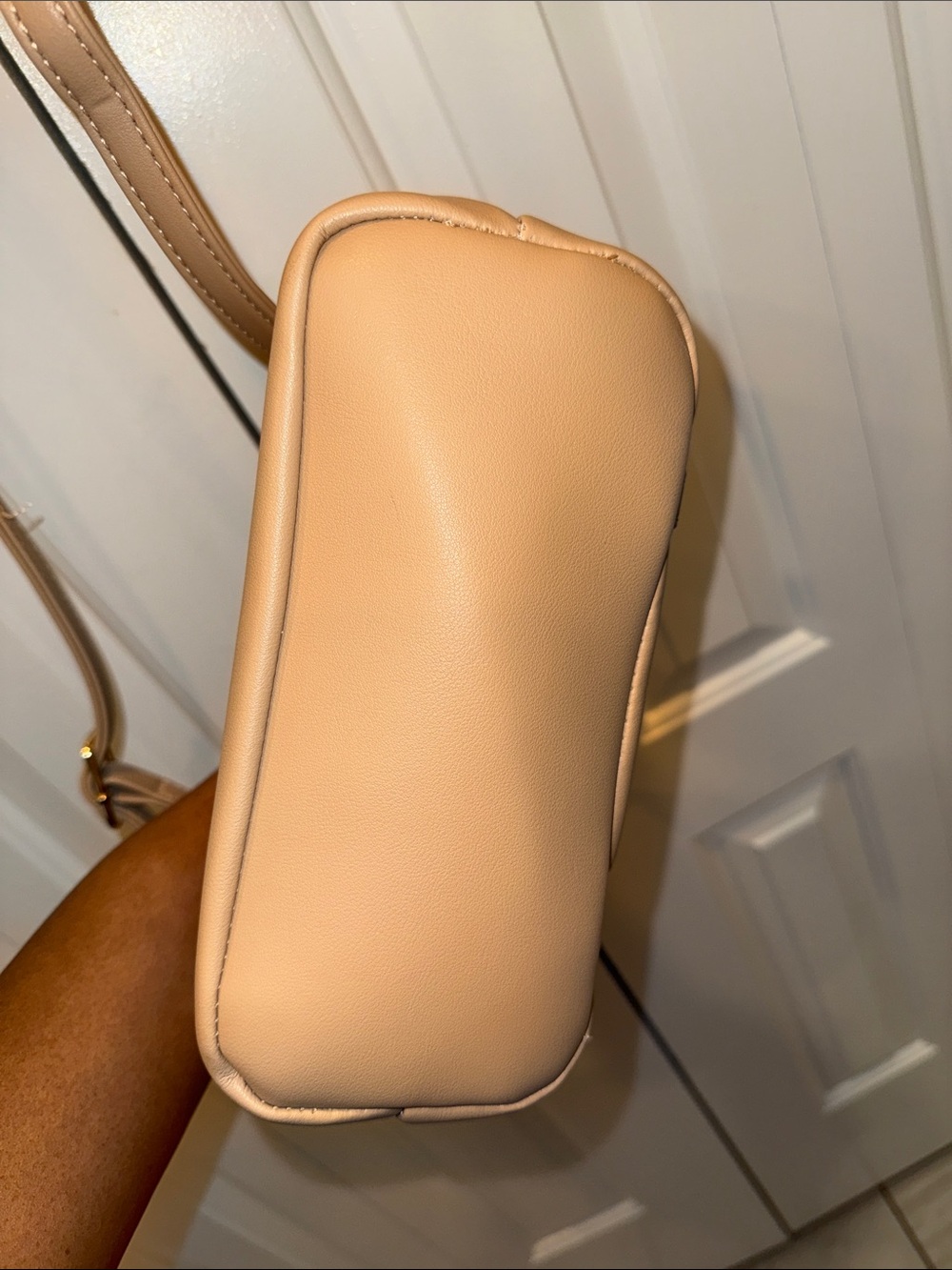 Classic‎ Small Tote Crossbody Bag in Beige - Picture 6 of 7